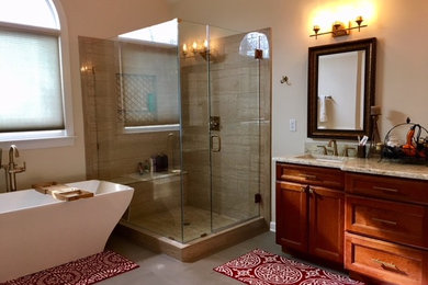 Inspiration for a modern bathroom remodel in Charlotte