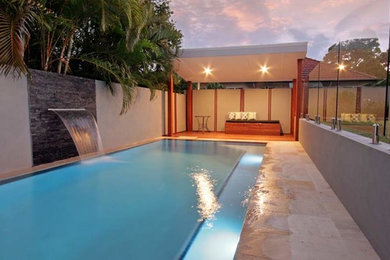 This is an example of a large modern pool in Brisbane.
