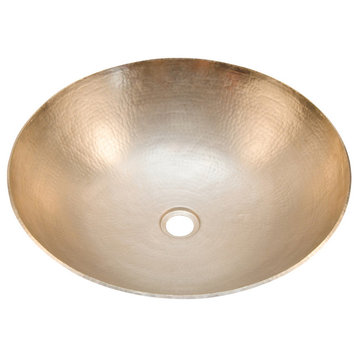 Round Vessel Bathroom Copper Sink Very Thick Gauge 14