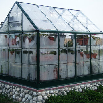 Greenhouse addition with stone foundation