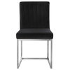 The Dice Dining Chair, Black, Velvet, Chrome Base (Set of 2)