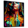 Vibrant Creative Woman Portrait VI Framed Canvas, 12x20, Black
