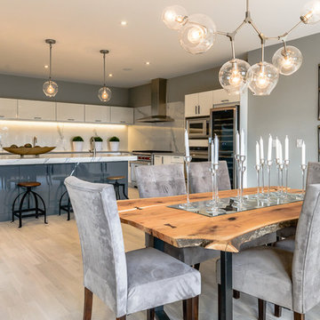 Modern Style Kitchen and Dining Room View