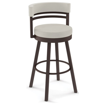 Round Swivel Counter Bar Stool - Canadian Made, Oxidado Frame - Oyster Seat, Cou