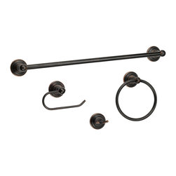 Designers Impressions - 800 Series 4-Piece Oil Rubbed Bronze Bathroom Hardware Set - Bathroom Accessory Sets