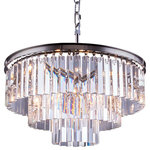 Gatsby Luminaires - Glass Fringe 9-Light Chandelier, Polished Nickel, Clear, With LED Bulbs - Bring glamour to your home with this nine light stunning pendant chandelier from Glass Fringe collection. Industrial style frame yet delicate and modern glass fringe options this stunning ceiling light will surely update your decor