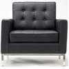 Loft Armchair in Genuine Leather, Black