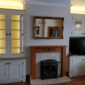 Bespoke hand painted alcove cabinets
