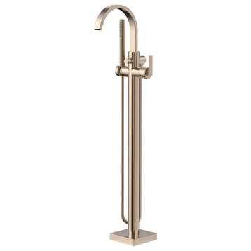 Speakman Free Standing Roman Tub Faucet With Flat Lever Handle, Brushed Bronze