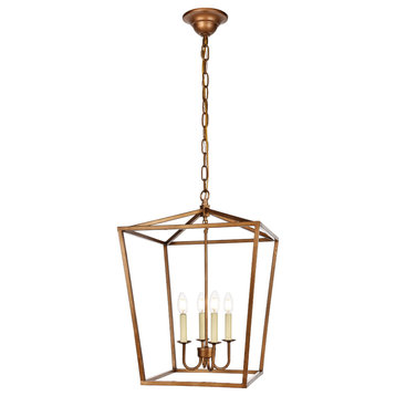 Living District Maddox 4-Light Transitional Metal Pendant in Vintage Gold