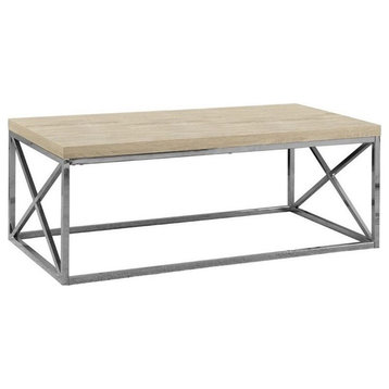 Atlin Designs Coffee Table in Natural and Chrome