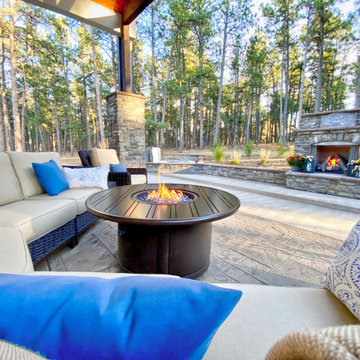 Outdoor Living in Monument with Hot Tub, Fireplace, BBQ