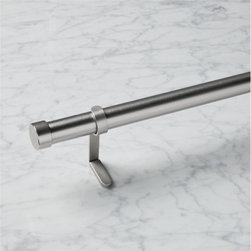 brushed aluminum curtain rod set 28"-48"x1.25"dia. | CB2 - Curtains
