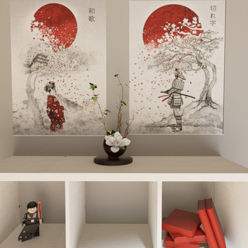Chambre d'inspiration japonaise