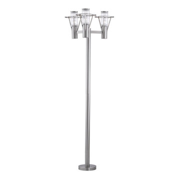 3x50W, 3x100W Outdoor Lamp, Stainless Steel Finish & Clear Glass