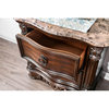 Bowery Hill Transitional Wood Nightstand with Marble Top in Cherry