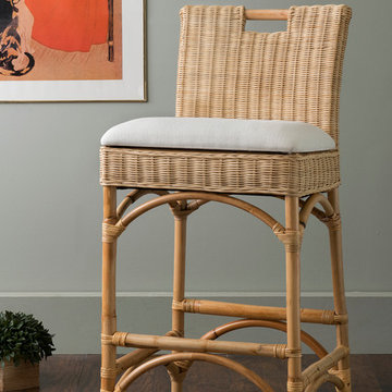 East At Main's Barnes Beige Rattan Counter Stool