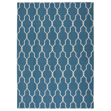 Nourison Home And Garden Rs087 Geometric Outdoor Rug, Navy, 10'0"x13'0"