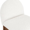 Waldorf Boucle Fabric Upholstered Stool, Cream, Walnut Finish