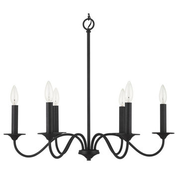 Capital Lighting 437261 Vincent 6 Light 26"W Taper Candle - Black Iron