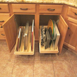 Slide Out Shelves LLC - Pan Lid/Cooking Sheet Organizer Pull Out Shelves by Slideoutshelvesllc.com - Kitchen Drawer Organizers