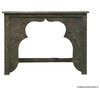 Atlas Rustic Solid Wood Carved Arched-Front Console Table