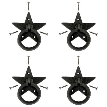 Cabinet Drawer Ring Pull Black Iron Southern Star Screws Included Pack of 4