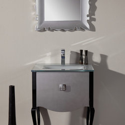 Fresca Platinum Viena Glossy Silver-Black 24" Bathroom Vanity - Bathroom Vanities And Sink Consoles