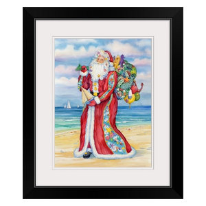 VINTAGE SANTA PORTRAIT JOLLY OLD ST NICK CHRISTMAS CANVAS ART PRINT LARGE
