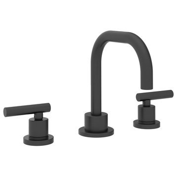 Dia Widespread Two-Handle Bathroom Faucet with Push Pop Drain Assembly (1.0 GPM), Matte Black
