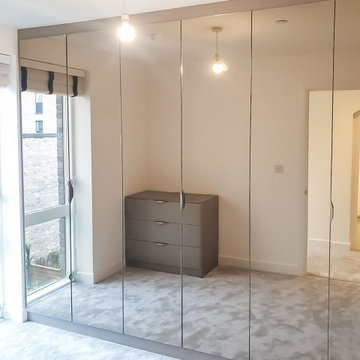 Mirrored Hinged Wardrobe with Matching Chest of Drawers in Camden