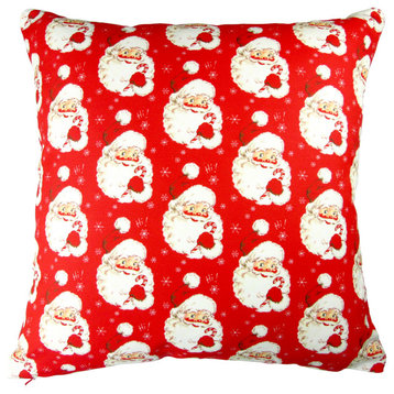 Artisan Pillows 17-inch Christmas Hi Santa Red Indoor Holiday Throw Pillow