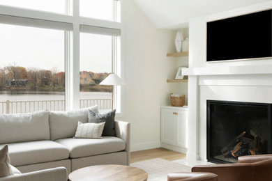Transitional living room photo in Minneapolis