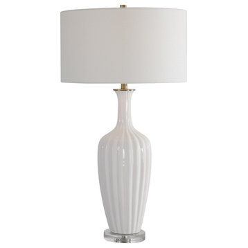 Uttermost Strauss White Ceramic Table Lamp 28374-1