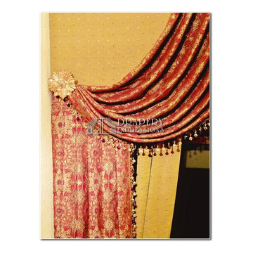 Two Story Arched Cornice Window Treatment