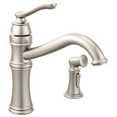 Moen S5560SRS Getränkearmatur – Einhebel, Hoher Bogen, Fleckenresistent Edelstahl | Für Küche, Kaltes Wasser