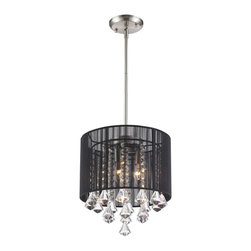 Z-Lite - Aura 3-Light Pendant, Brushed Nickel - Pendant Lighting