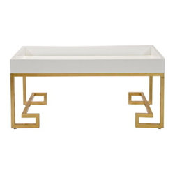 Conrad Lacquer Tray with Gold Leafed Base - Coffee Tables