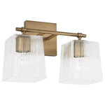 Capital Lighting - Lexi Two Light Vanity, Aged Brass - The chic fluted details on the Lexi 2-Light Vanity create character and visual interest. The tapered glass silhouette accented by the Aged Brass finish adds a stunning yet simple sparkle to any space.