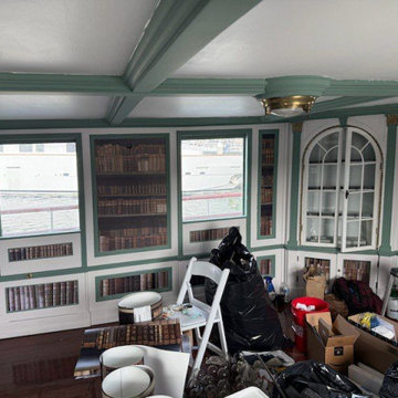 Living room wallpaper installation in Ann Arbor, MI 48104