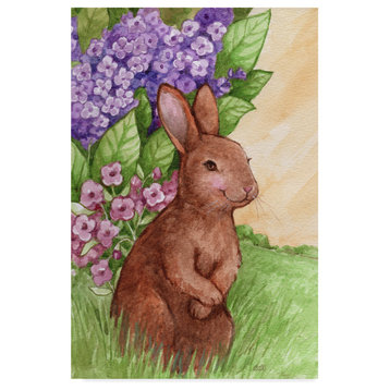 Melinda Hipsher 'Bunny In Flowers' Canvas Art, 19"x12"