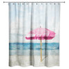 Pink Umbrella 71x74 Shower Curtain