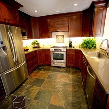 Kitchen, diagonal cabinet