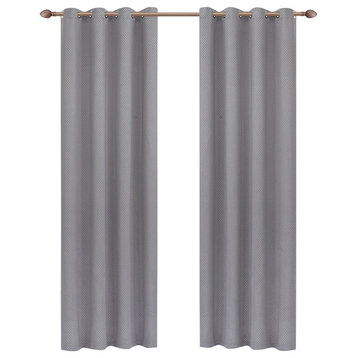 Shimmer Blackout 2 Panel Curtains (52X108), Silver