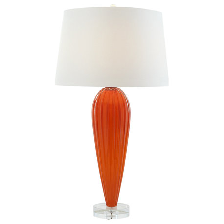 Teardrop Glass Lamp, Orange