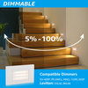 5W Louvered Dimmable LED Step Lights, 3000K Warm White, White, Pack of 6