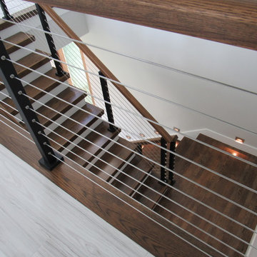 Cable Railing & White Oak Stair in Viera FL--Blakeley Res