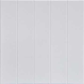 Bead Board Styrofoam Ceiling Tile 20 in x 20 in - #R104, Pack of 48, Plain White