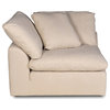Puff 5 Pc Slipcovered Modular Sectional Sofa Performance Fabric Tan