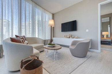 Trendy living room photo in Miami